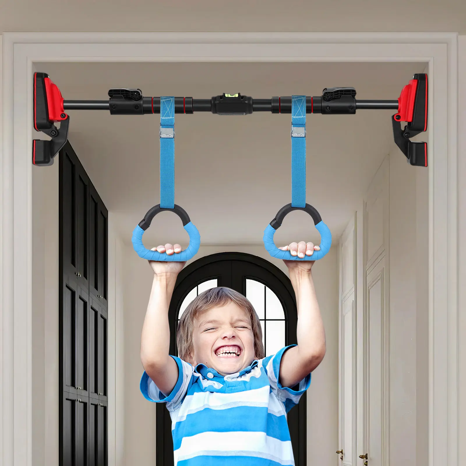 Adjustable Gymnastic Rings for Kids & Adults – Indoor Fitness Training Equipment, Strength Workout Rings
