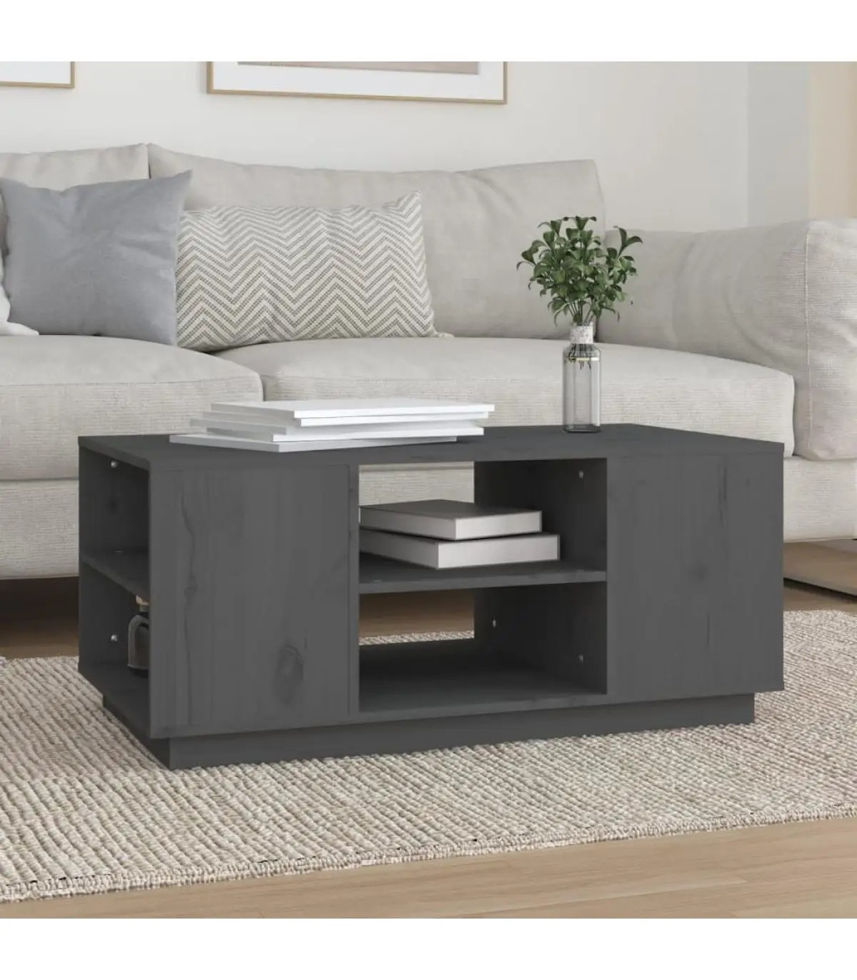 90x49x40,5 cm gray pine solid wood coffee table coffee tables