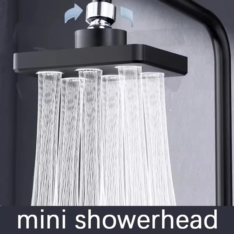 

Модернизированная душевая насадка высокого давления для ванной комнаты, 1 шт., серебристое покрытие/черный квадрат, большой поток, потолочная насадка для душа с наддувом