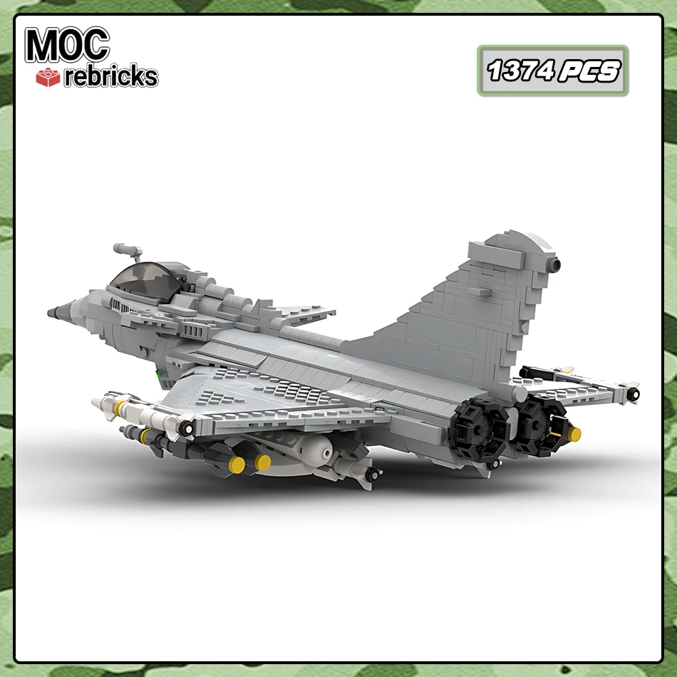 MOC-163654 Dassault Rafale Building Blocks Air Force Combat Aircraft Model Advanded Bricks Toy Kit Children's Holiday Gifts