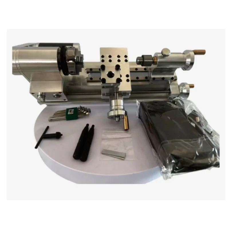 Portable Desktop Micro Wood Lathe 80W 220V 100-2500r/min Variable Speed Multifunctional Small Lathe for DIY Handmade Wood Craft