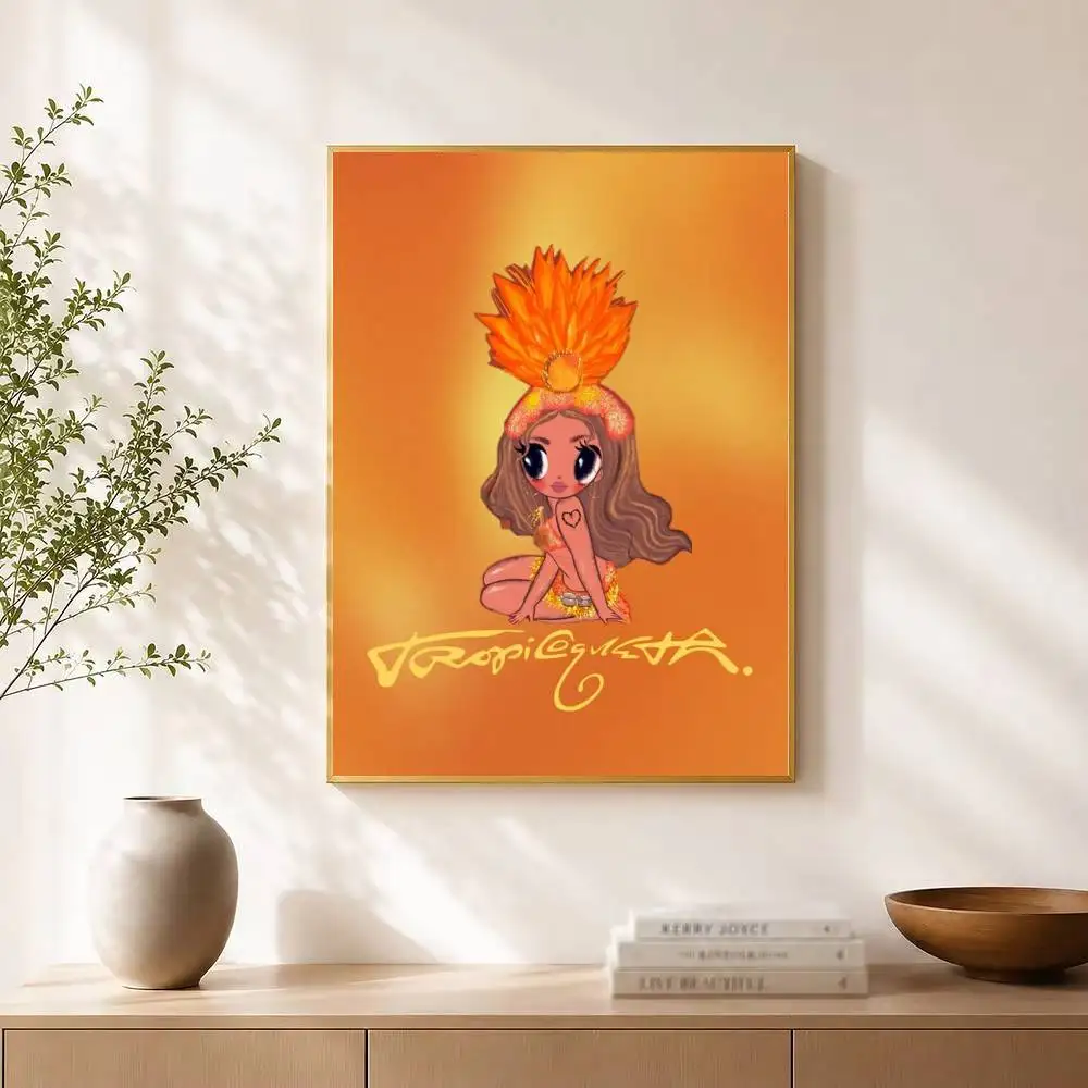 K-karol G Tropicoqueta Poster Dorm Living Room Aesthetic Wall Decoration Painting Stickers