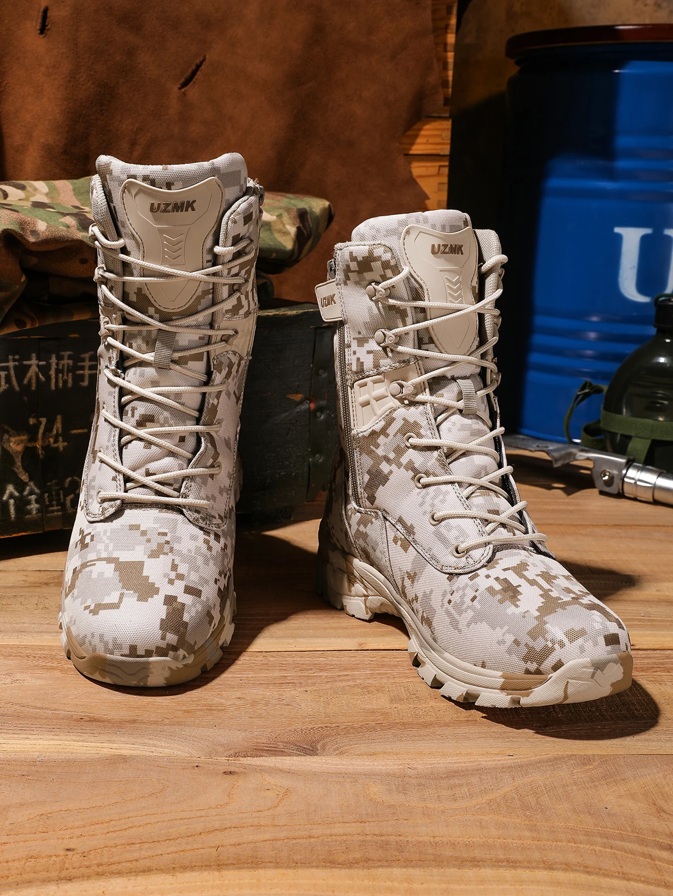 Herren-Tarnstiefel für das Training, Ganzjahres-Antirutsch-Atmungsaktive Outdoor-Feld-Wanderstiefel, Professionelle Taktische Kampfstiefel – Detail 20