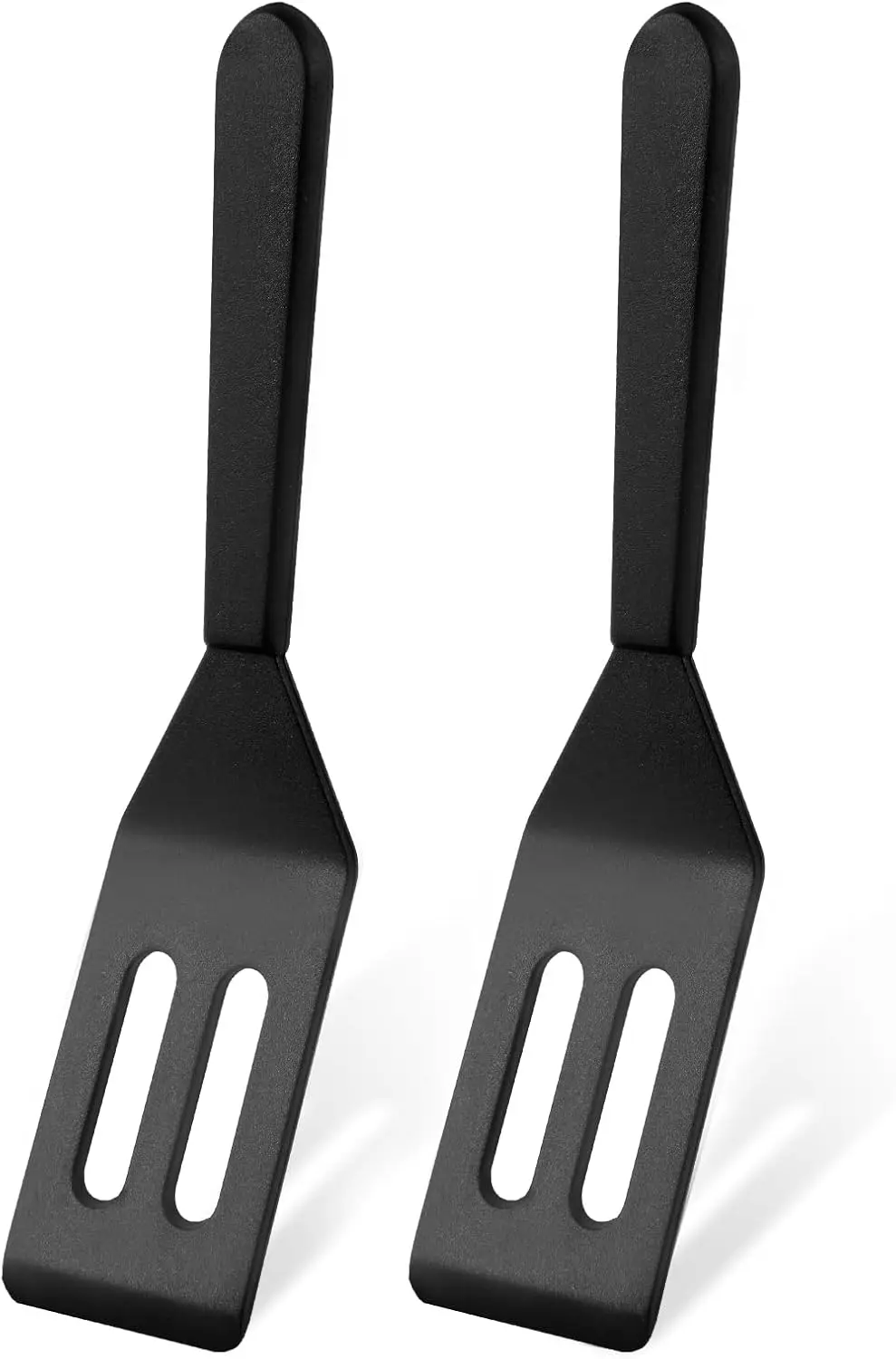 

2 Pack Mini Silicone Spatulas, Heat Resistant Thin Spatula for Nonstick Cookware, Black