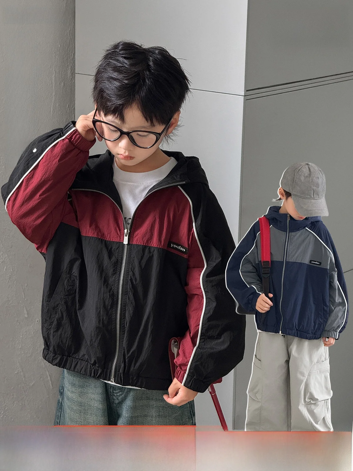 

Куртка с капюшоном для мальчиков Zhen You Fan, на флисовой подкладке, осенне-зимняя, детская одежда, ретро-стиль, из дышащей нейлоновой ткани, на молнии