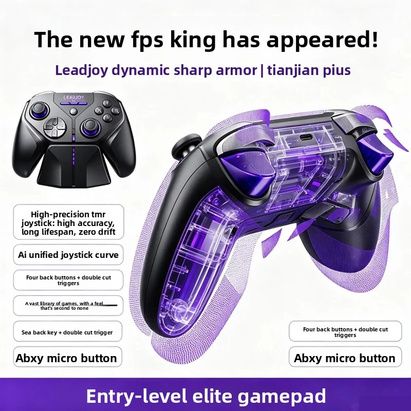 LeadJoy Xeno Plus Wireless Gamepad Controller with TMR Joystick No Drift Hall Linear Trigger Mechanical Micro ABXY Buttons