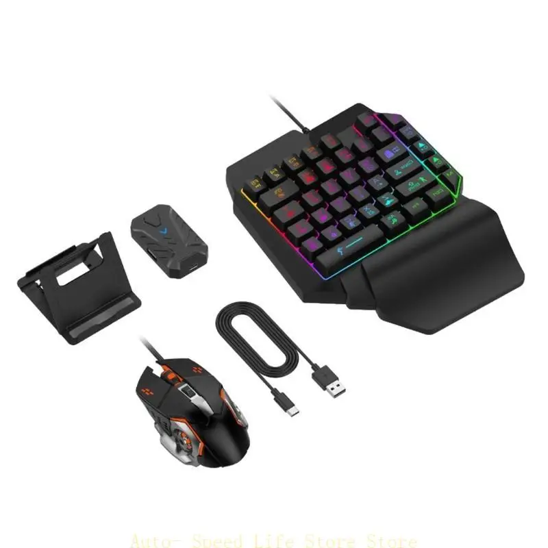 

02DA Gaming Keyboard Mouse Converter Gamepad Mobile Controller Keyboard Mouse Adapter Converter Bluetooth-compatible