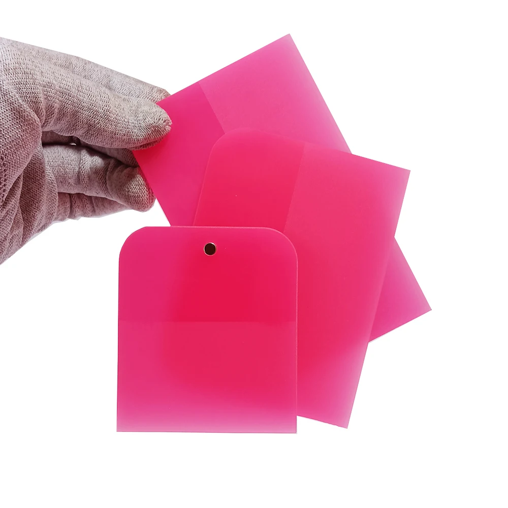 3PCS Film Work PPF Squeegee Flexible TPU Kit with Magnet Anti-Scratch Rubber Scraper for Car Vinyl Wrap Tint Pink Water Blade