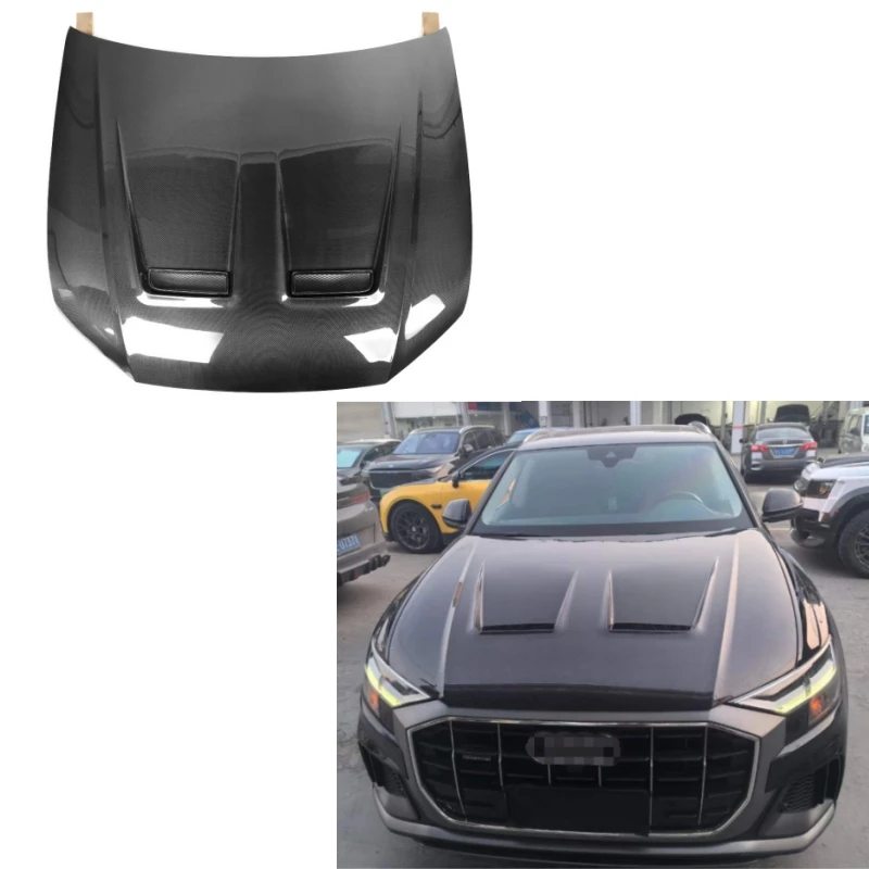 

Real Carbon Fiber M Style Front Hood For Audis Q8 SQ8 RSQ8 2023-IN Q8Front