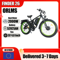 ORLMS V3 Electric Bicycle2000W Dual Motor52V25AH Lithium Battery  Mountain Electric Bike 26*4.0 Inch Fat Tire All Terrain E-bike