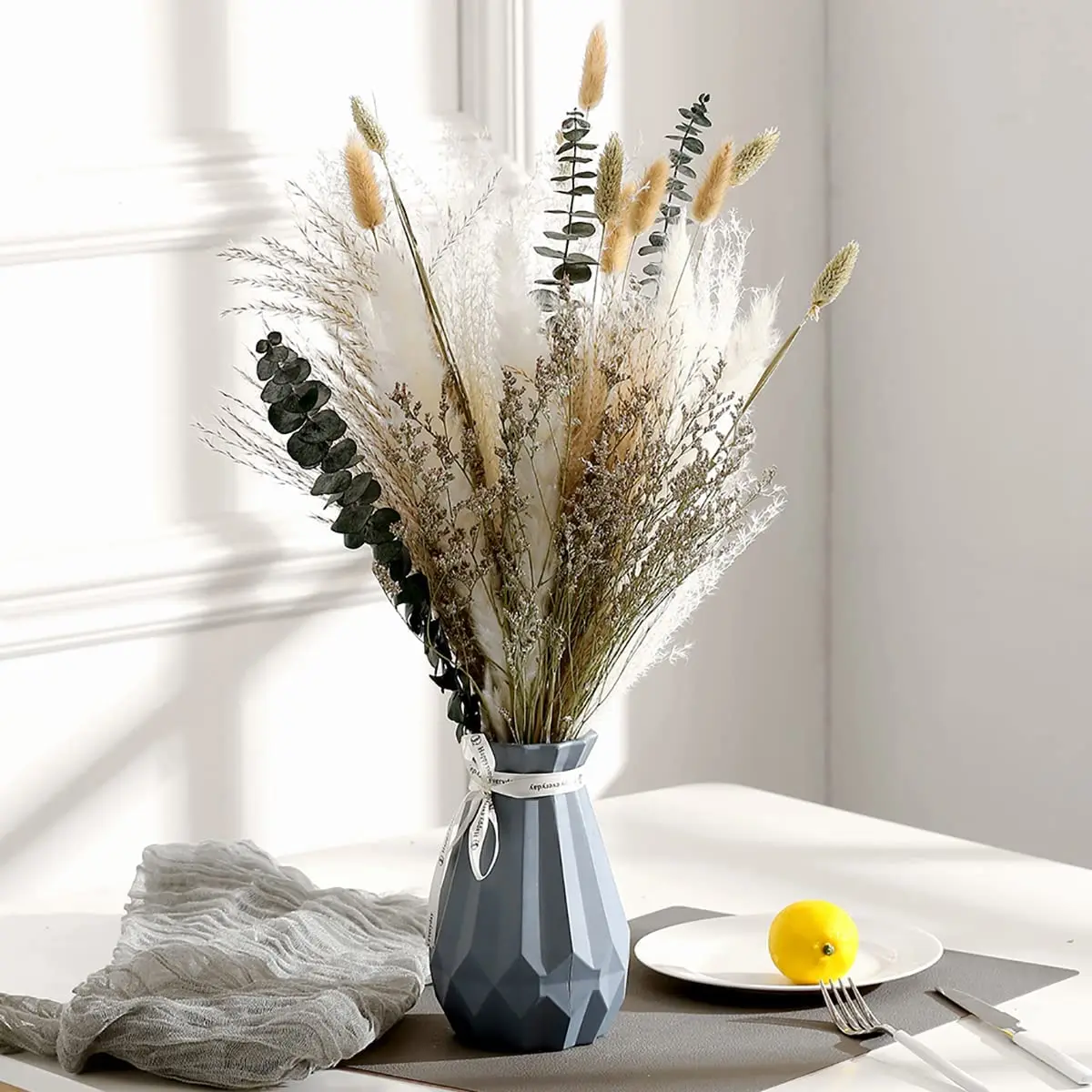 

Natural Pampas Grass Fluffy Small Reeds Flowers Bouquet Boho Living Room Decoration Bunny Tail Grass Dried Flowers for Wedding