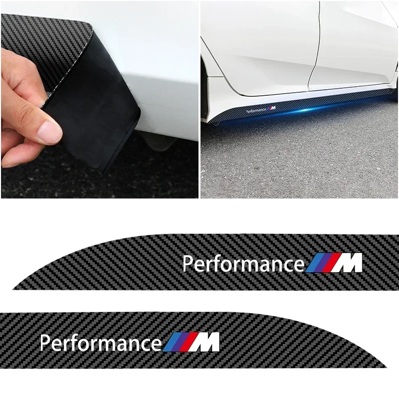 2pcs New Car Door Side Skirt Car Body Decal Carbon Fiber Car Stickers For BMW M MINIE F10 F20 F30 X5 X6 X1 M3 M5 M6 E71 F01 F02
