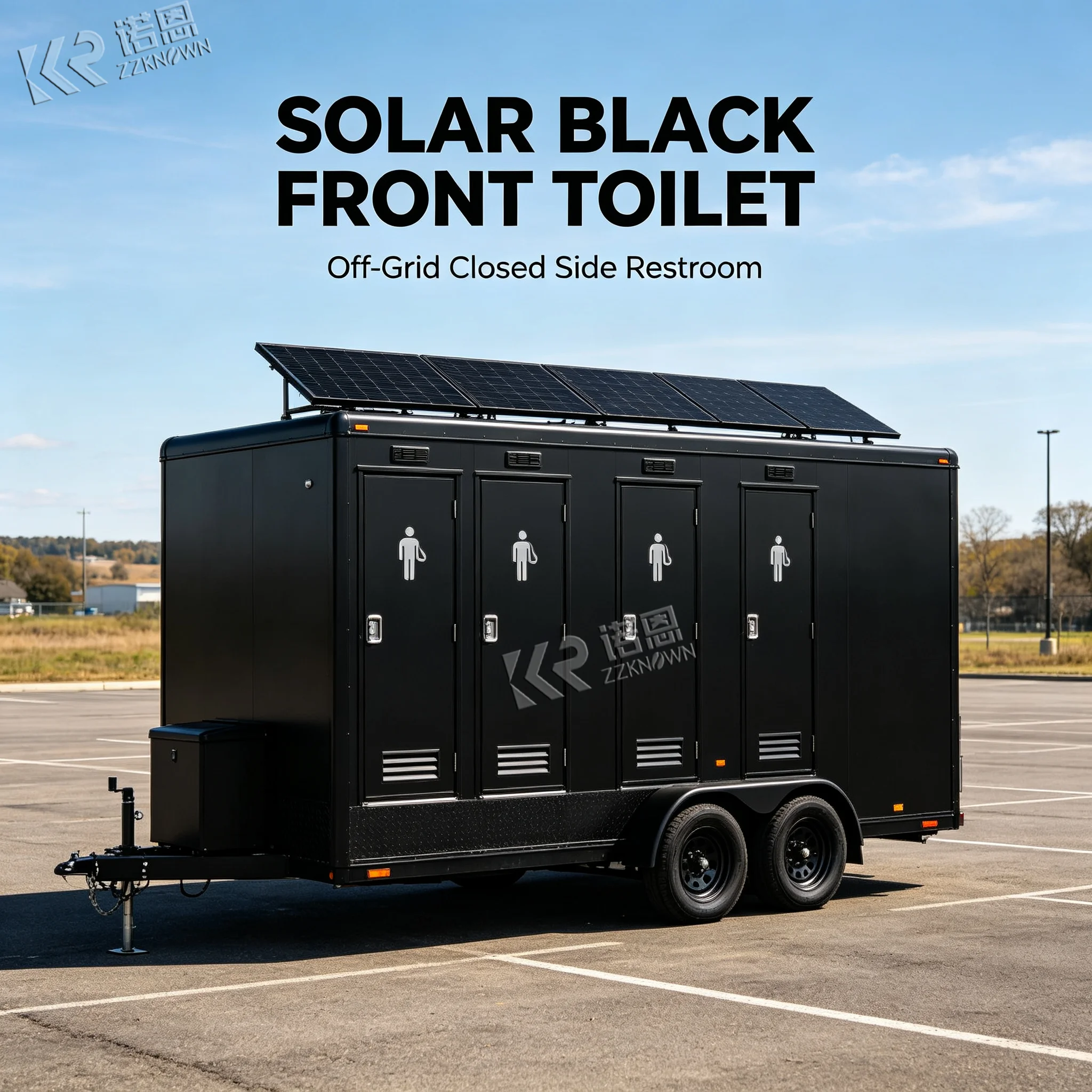 Multi Compartment 2 Door Portable Toilet Trailer Mobile Bathroom Trailer Customizable Festival Outdoor Event Rental