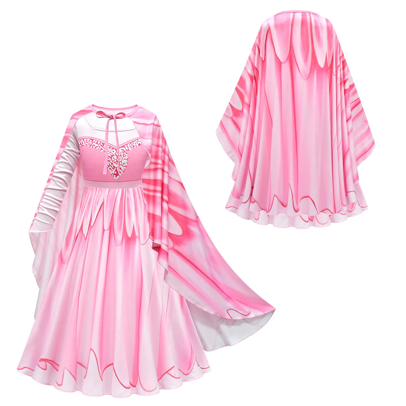 

Детское платье с мультяшным принтом для девочек, плащ, сумка, наряд, Рождественская ролевая игра, карнавальный костюм на Хэллоуин