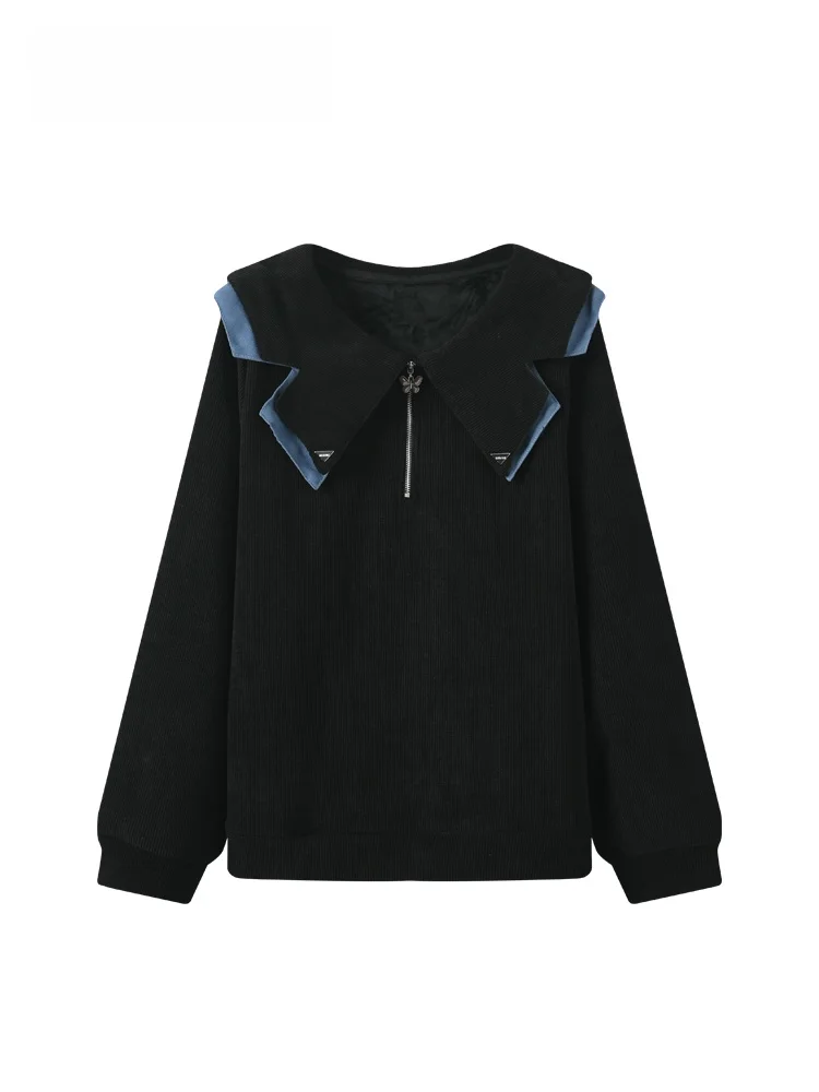 

CaraCLUB plus Size Sweatirt Women's Casual Long Sve Doll Collar Top Slimming Age-Defng Comfortable Polyester Fabric