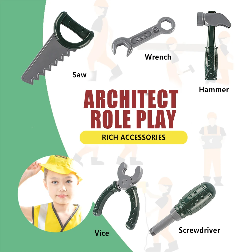 1 Set Repair Tools Kit Light Weight Role Play Props Engineer Costume