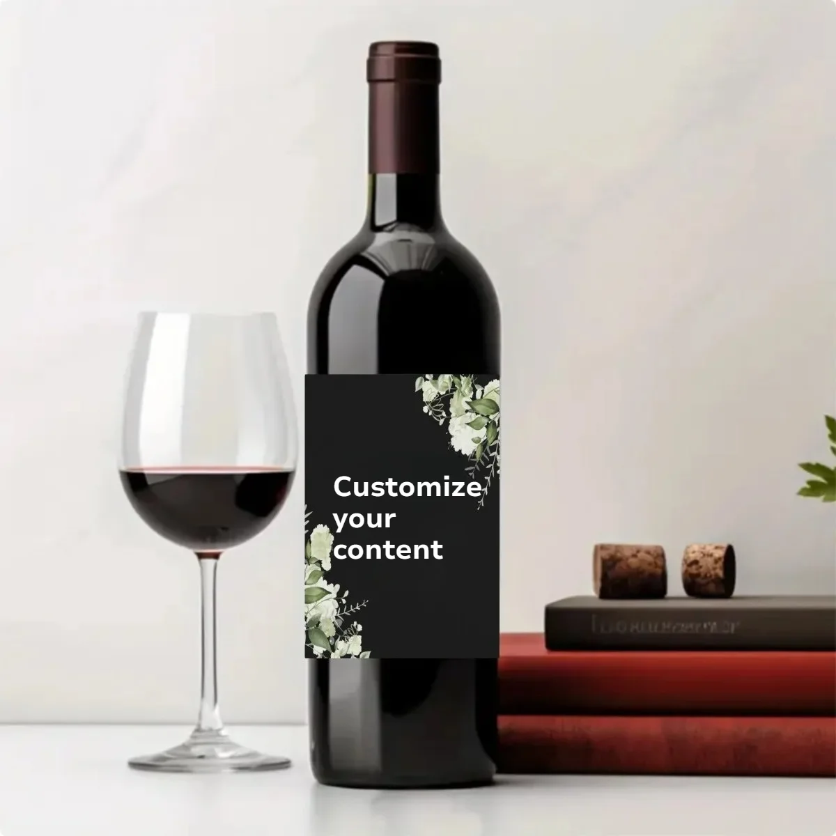 

100 Pcs 29.5x9cm Customized Copperplate Paper Bottle Stickers for Luxury Red Wine Personalized Stickers for Wine Bottles