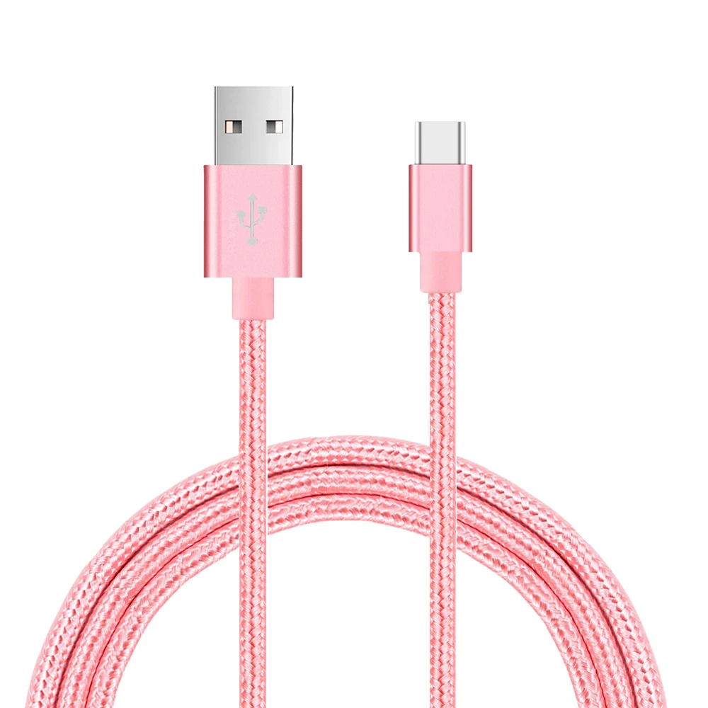 USB Type C Cable Date Sync 2.4A Fast 1M 2M 3M Charging Nylon Braided Wire Charger Cable For Samsung Huawei Android Mobile Phone