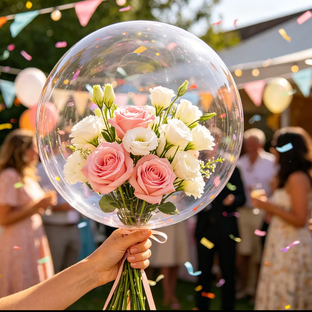 24 Zoll breite Bubble BoBo Ballons, transparente Ballons zum Befüllen, 10 cm breite Öffnung, Bubble BoBo Ballons für Partydekoration – Detail 3
