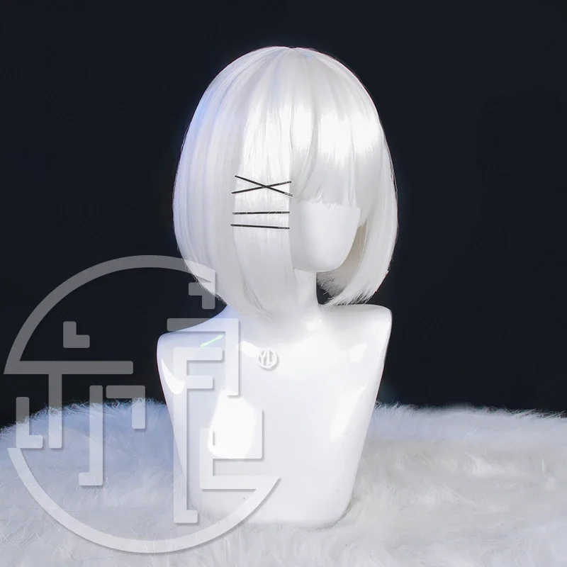 Detective Is Dead Siesta Cosplay Wig The Detective Is Already Dead White Short Wig Heat Resistant Fiber Hair Wig Cap