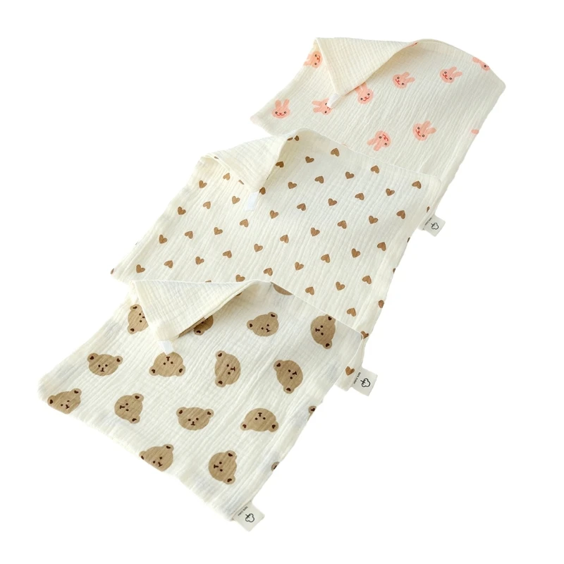 

3PCS 27x27cm Baby Square Towel 4-Layers Infant Saliva Towel Cartoon Print Face Towel Breathable Hand Towel Burp Cloth