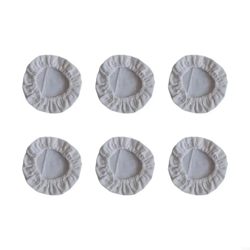 F19B Pack of 6 Elastic Organic Cotton Bowl Covers High Elasticity Cotton Bowl Covers Accessory For Kitchen Storage Needs