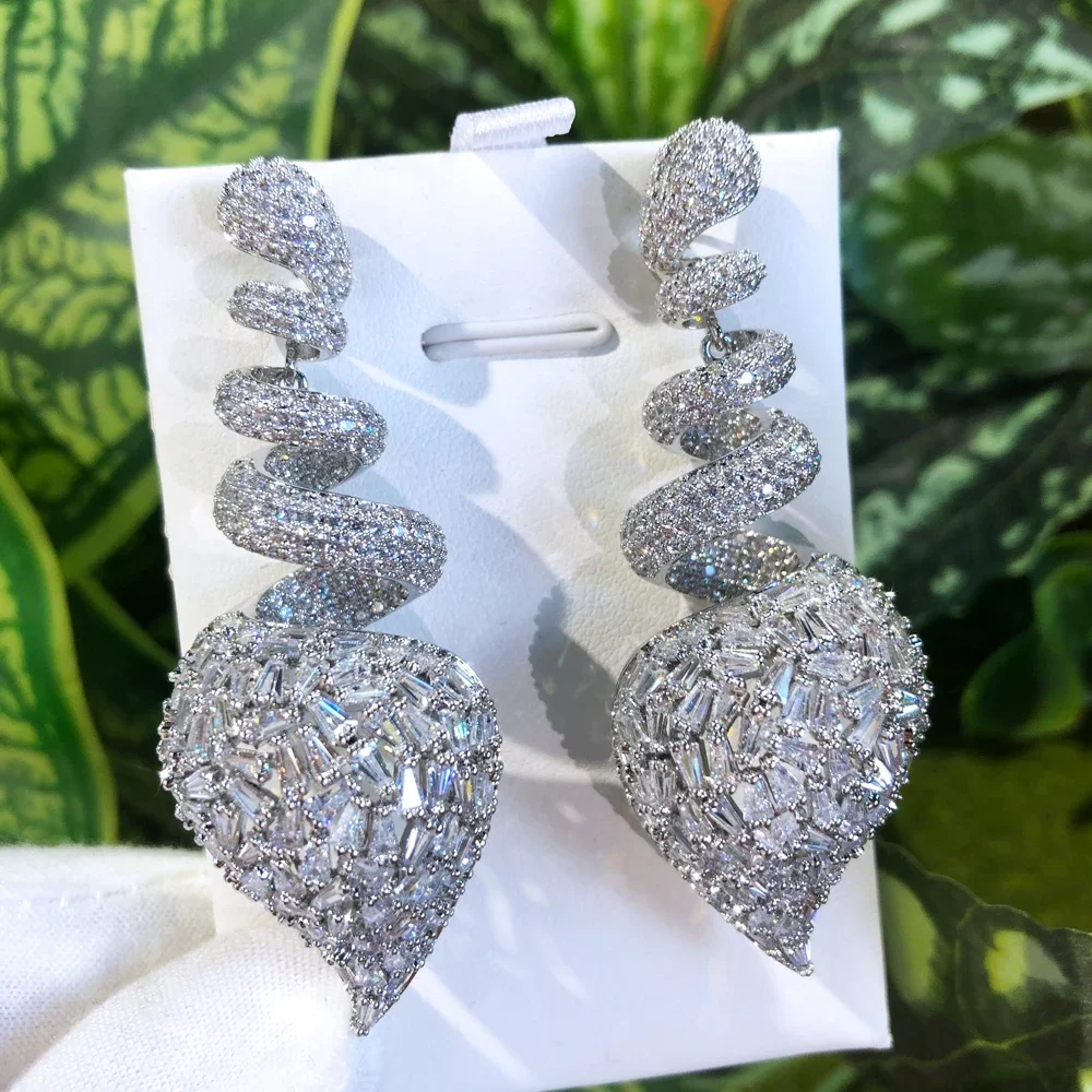 

Kellybola Luxury Gorgeous Rotate Pendant Earrings for Women Daily Shiny Trendy Bridal Wedding Gift High Quality Accessories