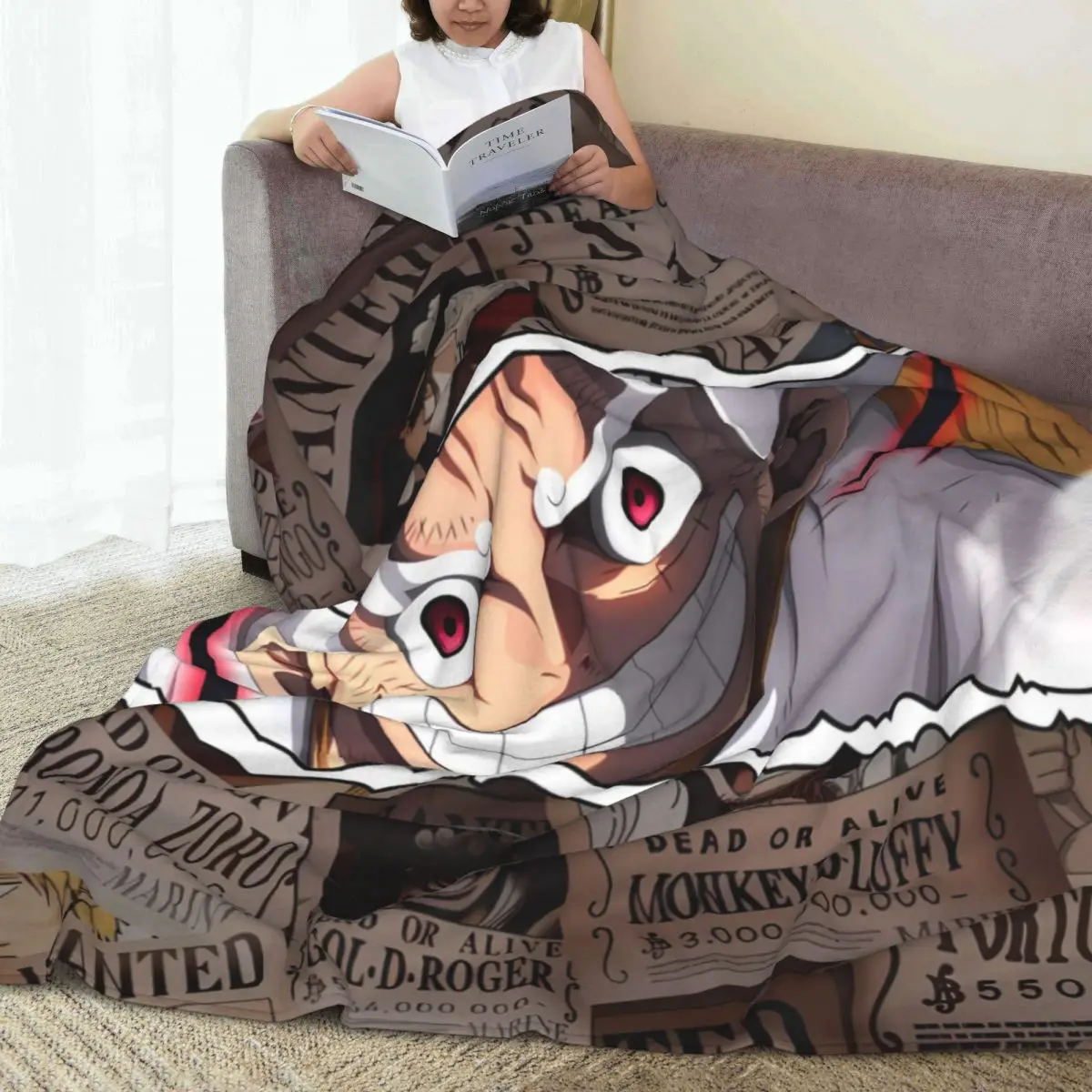 O-One P-Piece Luffy Smiles Blankets Soft Graphic Plush Throw Blanket For Couch Bed Travel Flannel Bedspread Bed Cover