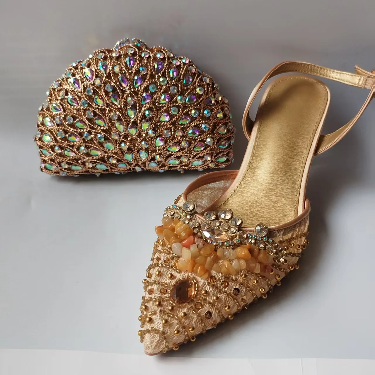 

Женские туфли-лодочки LNATISNOVA с сумкой в комплекте, летние, со стразами, на высоком каблуке, для свадьбы и вечеринок, с закрытым носком, с кристаллами