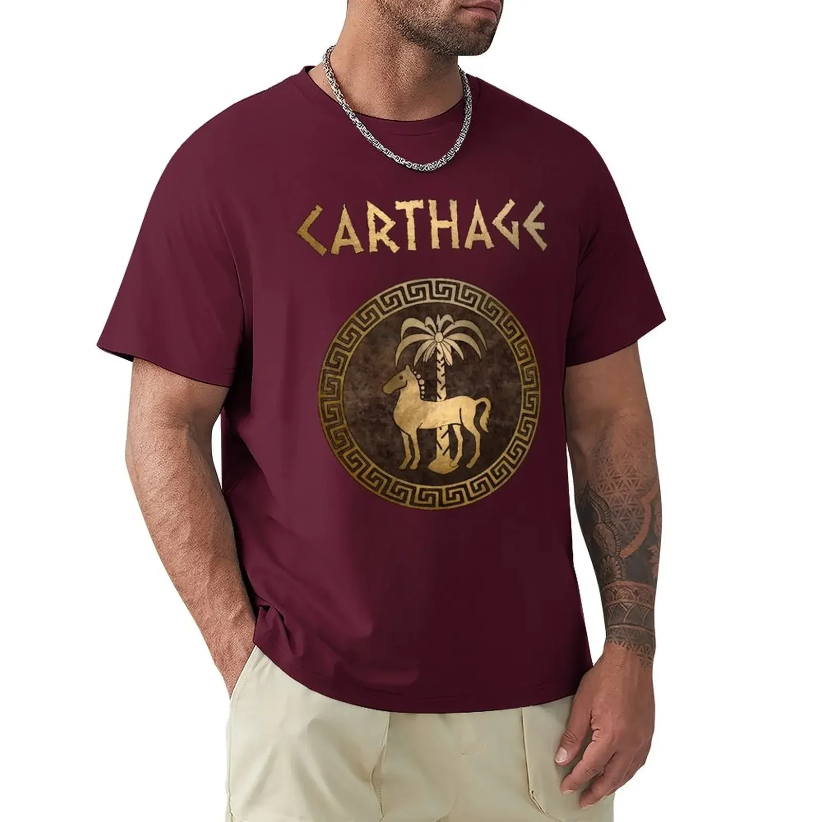 blacks sublime hippie clothes black t shirts for men Carthage Ancient Symbol of Qart-Hadasht T-Shirt vintage Summer Casual