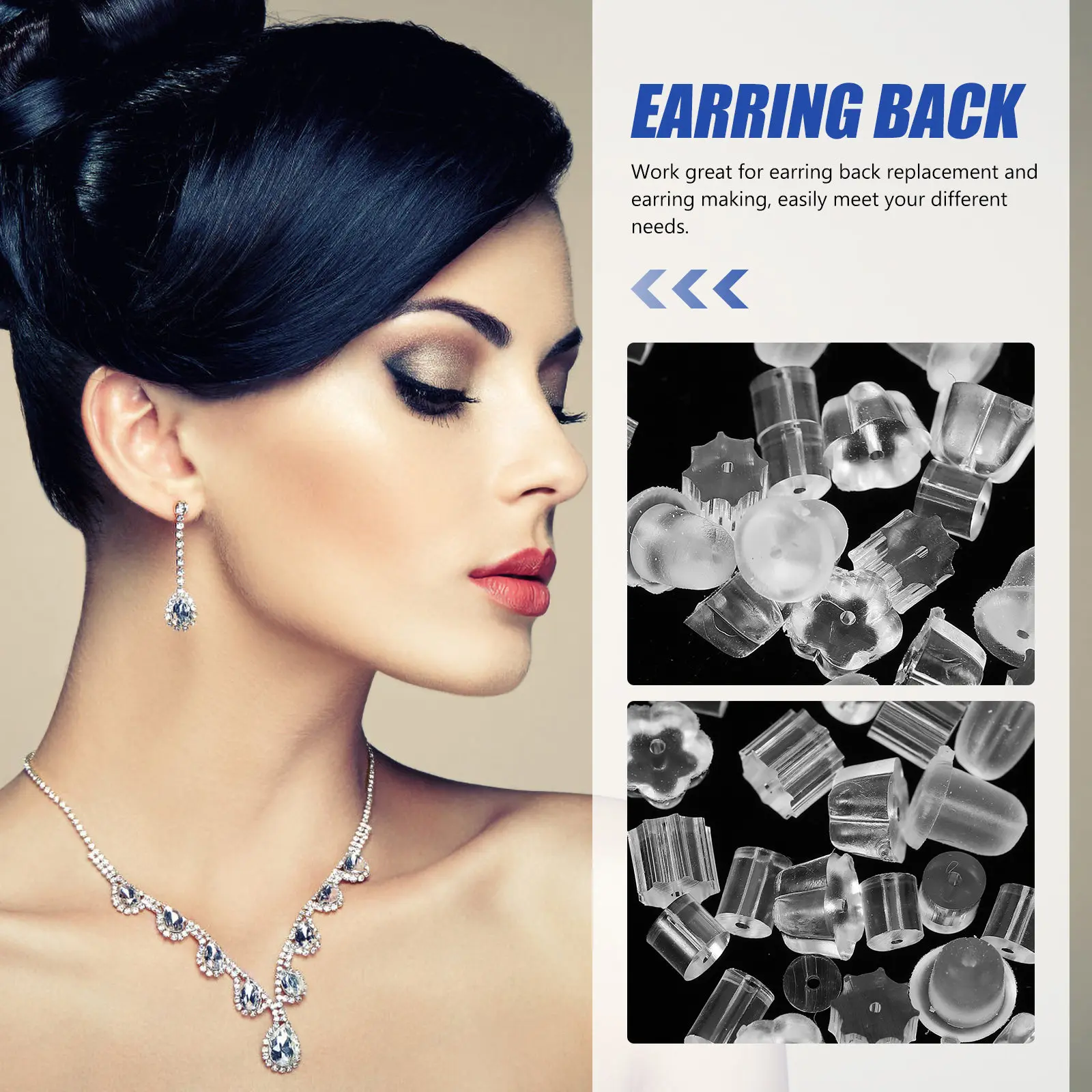 

300 шт. силиконовых заглушек для серег, прозрачные, мягкие, надежные фиксаторы для тяжелых и висячих серег