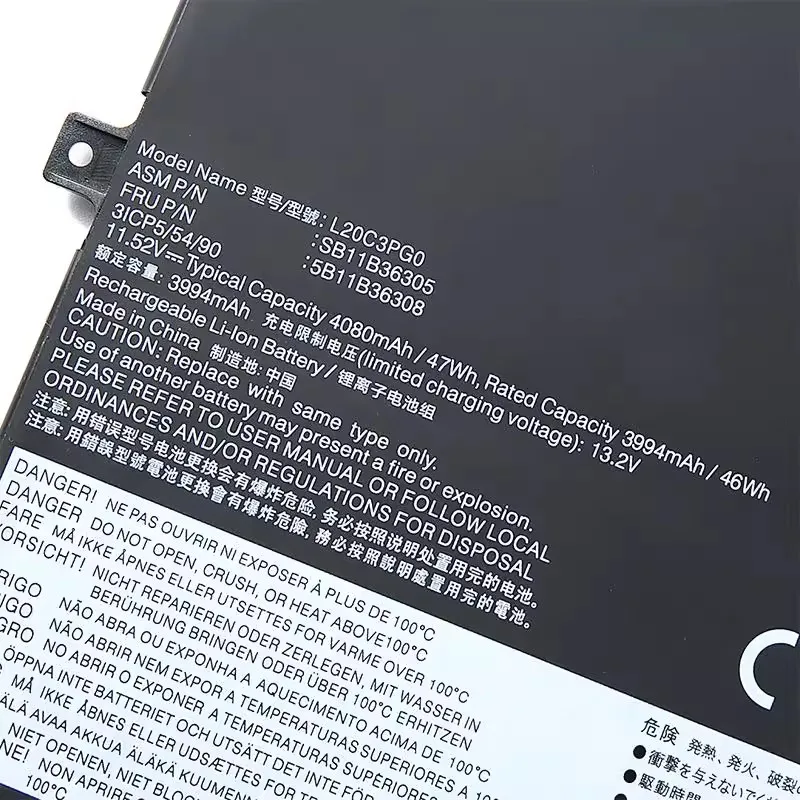 New High Quality 11.52V 47Wh 4080mAh Laptop Battery L20C3PG0 For Lenovo FLEX 3 Chromebook 11IJL6 82KM 82N3 11M836 100E 300E 82J9
