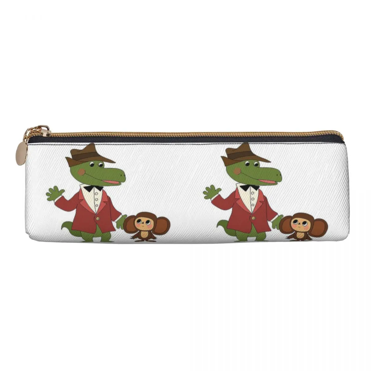 Cheburashka And Gena Pencil Cases Pencil Pouch Storage Stationery Supplies Large Capacity Pen Box Pencil Bag for Boys Girls Gift