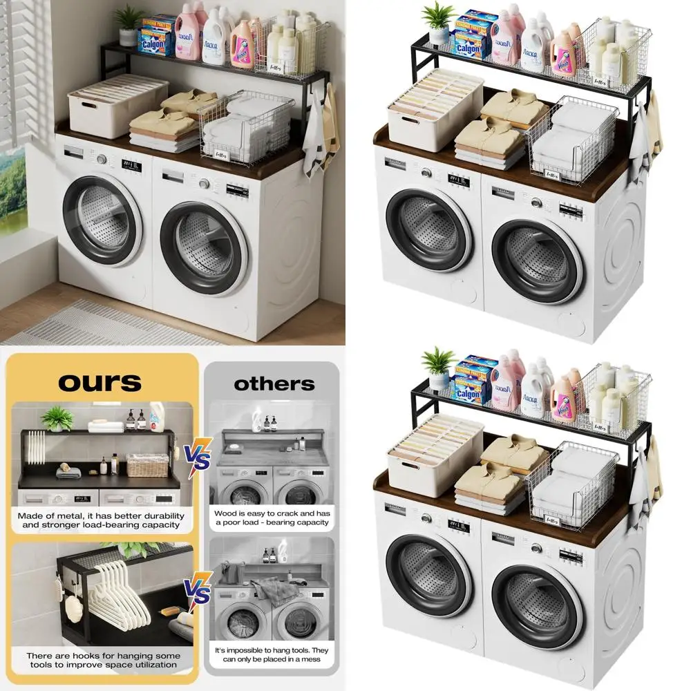 

54 Столешница для стирки из цельного дерева с полкой, глубина 27,5, отделка из орехового дерева для эффективного хранения и организации