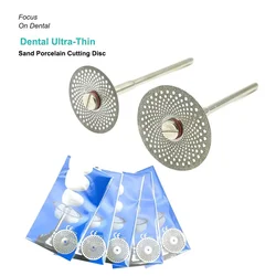 10Pcs Dental Ultra-thin Double Sided Sand Porcelain Diamond Cutting Disc Mandrel Diamond Disc Dentistry Polishing Tools