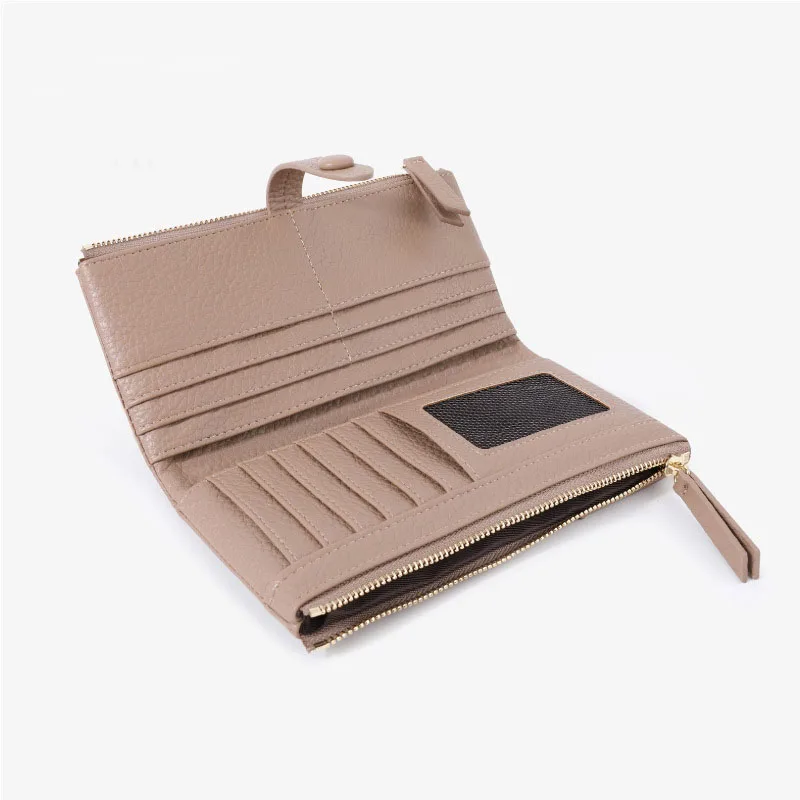 Western Lychee Pattern PU Leather Multi-cards Long Women Wallet Fashion Zipper Design Coin Purse for Ladies