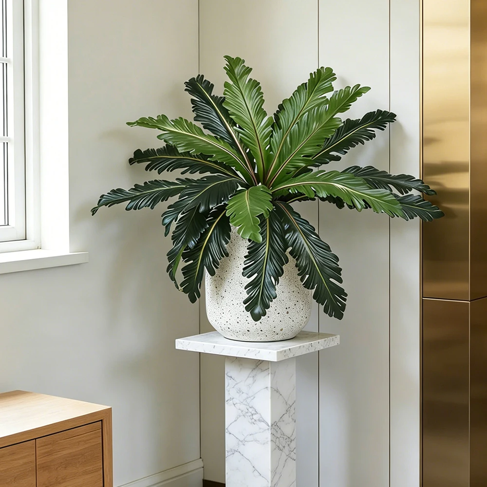 45～50cmのトロピカルな偽ペルシャ葉、人工シダ、プラスチ - Fiddle Leaf Fig のレビューと価格