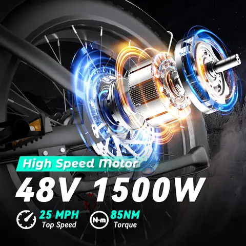 B8 Moped Elcykel - 52V 1500W Kraftpaket med 50 km/h hastighet och 120 km räckvidd | Redo för äventyr 7 best sales mopedliknande elcykel - №6