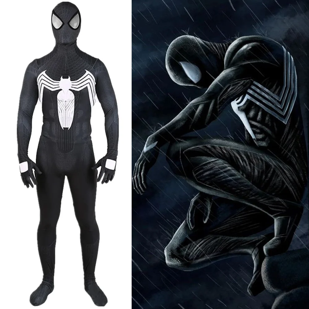 Venom Symbiote Spiderman Costume Superhero Cosplay Spidey Cosplay Halloween Costume Zentai Suits Bodysuit Halloween Disfraces