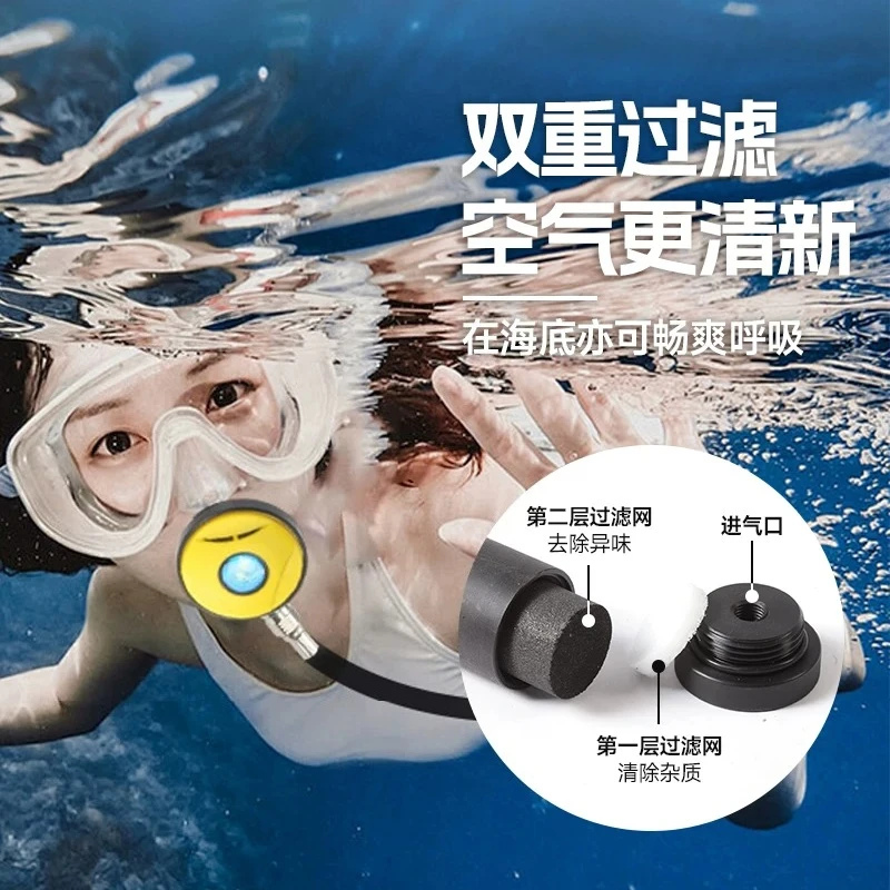 Portable Diving Breathing Machine Fishing Underwater Gold Panning Scuba Gear Full Set Tankless Air Pump for Snorkeling