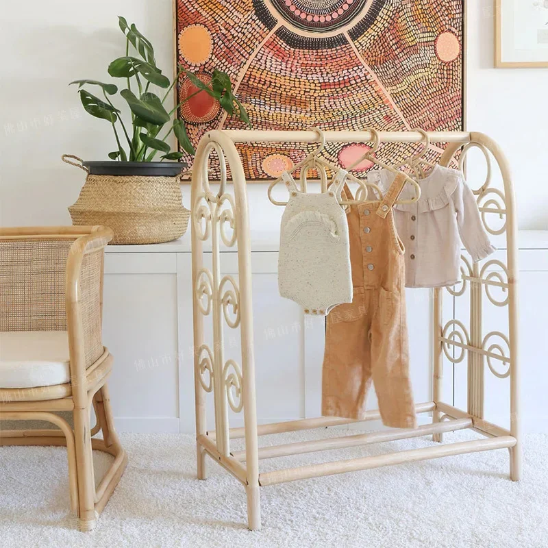 Natural rattan ins rattan drying rack for children and children drying clothes rack shooting props
