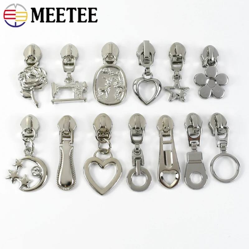 5/10/20Pcs 5# Zipper Slider Pulls for Nylon Zippers Tape Bags Shoes Zip Puller Closure Repair Kit DIY Garment Sewing Accessories