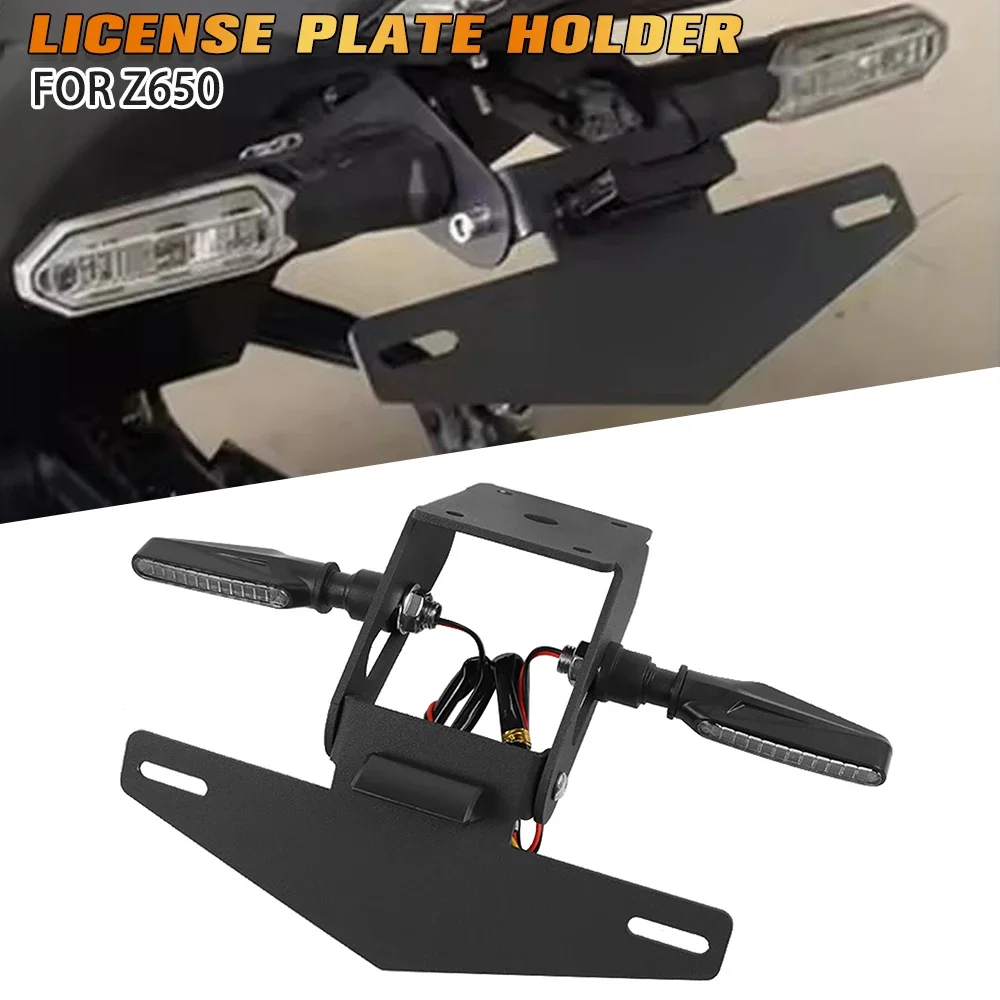 For Kawasaki Ninja 650 Z650 Z 650 2017-2025 2024﻿ Motorcycle Fender Tail Tidy Rear License Plate Holder Bracket Led/Turn Light
