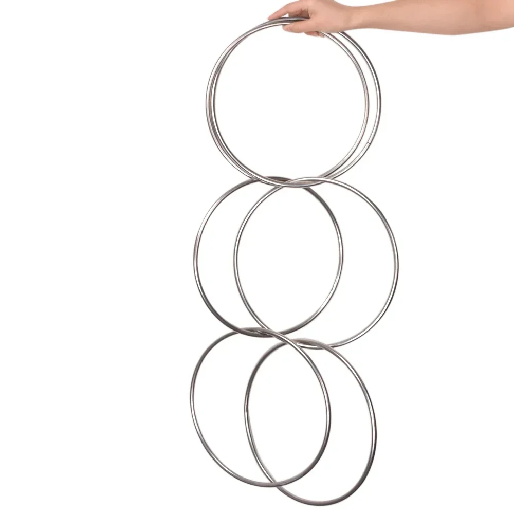 

Chinese Linking Rings 6 Rings Set Magnetic Lock 30cm Chrome Magic Tricks Stage Street Magia Illusion Gimmick Props Professional
