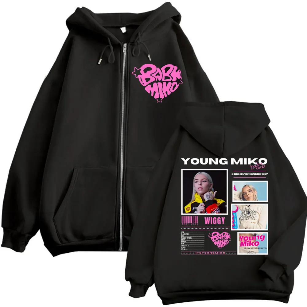 

Rapper Young Miko Wiggy Merch Zipper Hoodie Men Women Clothing Harajuku Hip Hop Zip Up Sweatshirt High Quality Fashion Pullovers