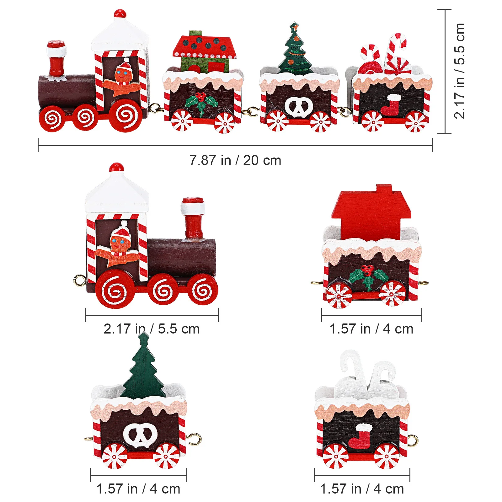 1 pz piccolo treno in legno unico decorazione artigianale di Natale torta di compleanno creativa decorazioni per il desktop di Natale fornitura natalizia ornamento festivo