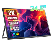 24.5 Inch 2K 165Hz Portable Monitor 2560*1440P 100%sRGB Gaming Display With VESA & Stand 180° Adjustable For Laptop PS5 Switch