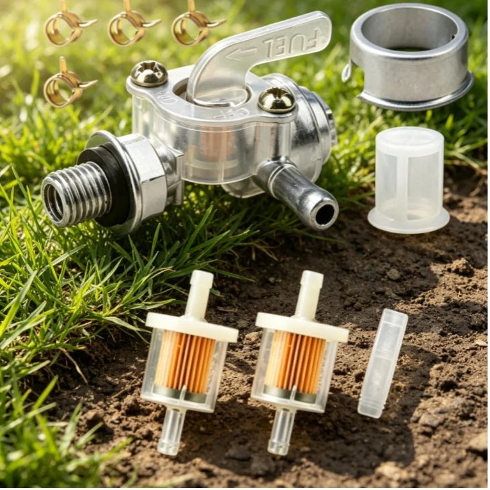 Replacement Fuel Tank Shut Off Valve Set with M10x1.25mm Thread for Generators Lawn Mowers Tractors Snow Blowers