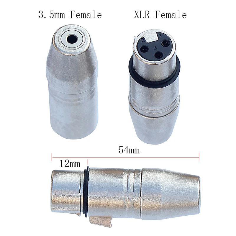 XLR 3 Pin Female to 3.5mm Female Jack to XLR Audio Adapter For Microphone Speakers Sound Consoles Amplifier XLR Connector