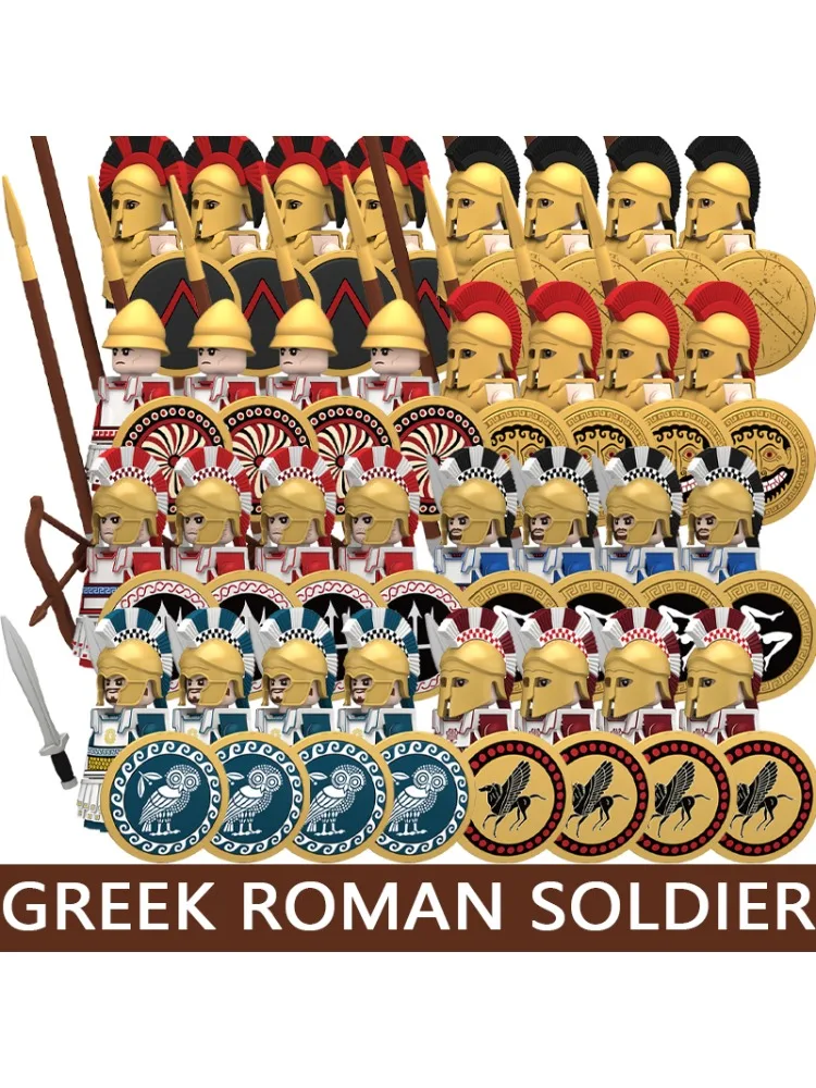 Mittelalterliche Militärfiguren Römischer Soldat Bausteine Burg Ritter Kreuzritter Kommandant Griechischer Krieger Bausteine Spielzeug Geschenke